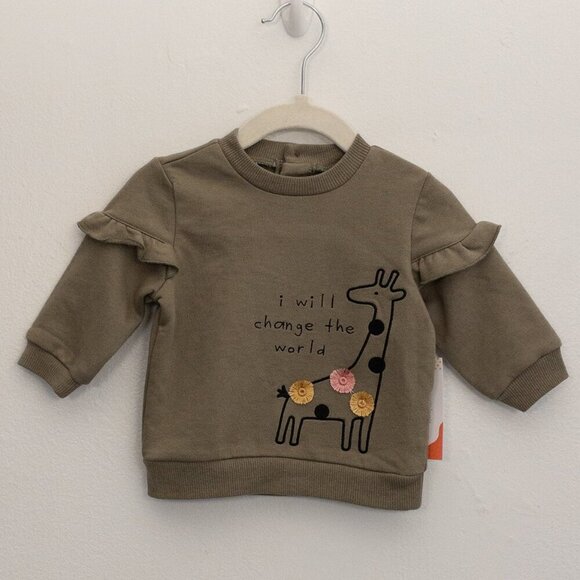 Petit Lem Mini Threads Baby Sweater – Giraffe Appliqué – Size 6M (NWT) - Picture 2 of 5